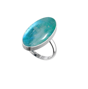 Bague de fiançailles en argent sterling 925 sertie de lunette Tourmaline verte Poire et formes ovales Bague à énergie positive de style classique - Product Image 3