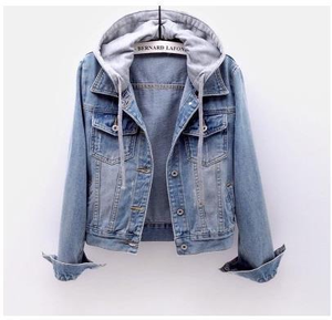 Nouveau style de vestes en jean longues surdimensionnées veste en jean pour femmes en détresse vestes en jean avec sweats à capuche en gros - Product Image 2