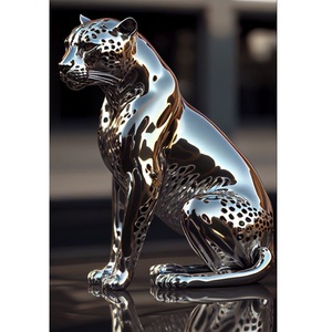 Figura de animal de aluminio pulido de calidad superior perfecta para una decoración elegante del hogar y acento interior artístico - Product Image 2