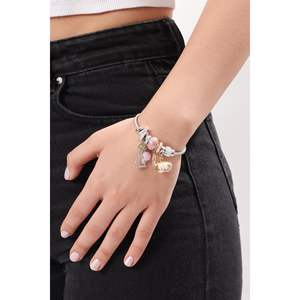 Bracelet long en acier avec breloques tendance 22 cm - Product Image 2