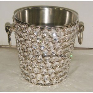 Refroidisseur de vin et seau en métal de conception unique pour le stockage de glace pour le vin et le Champagne couleur noire aspect brillant bacs de boissons faits à la main - Product Image 2