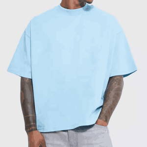 Camisetas de alta calidad para hombre 100% algodón sólido de gran tamaño ecológico transpirable personalizado Puff impreso Drop Shoulder-tarifas baratas - Product Image 1