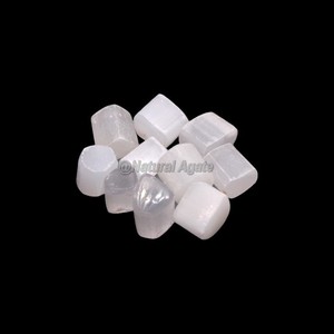 Pierre de Sélénite Roulée Premium, Cristal Naturel Nettoyant, Pierre Précieuse Polie, Pierre de Poche, Vente en Gros, Exportateur, Fournisseur - Product Image 1