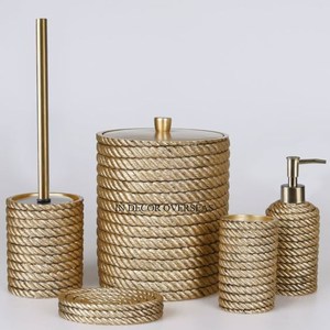 Juego de trabajo de nácar de diseñador de arte creativo moderno de 8 lujosos juegos completos de baño y baño accesorios al precio más bajo - Product Image 6