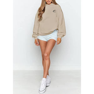 Femmes surdimensionné haut court à capuche personnalisé court longueur pull sweat décontracté hiver mode usine en gros - Product Image 1