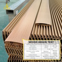 20 años de garantía 305mm Tamaño personalizado 6063 fábrica de aluminio textura de madera decorativa 6063 diseños de perfiles de persiana de aluminio