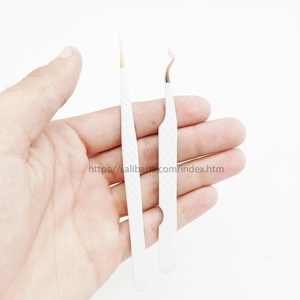 Offre Spéciale de maquillage pointe inclinée en acier inoxydable pince à cils droite personnalisée outils d'extension privée pince à épiler ensemble - Product Image 4