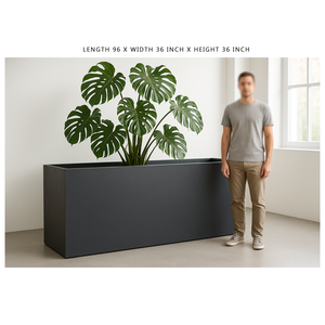 Modern Extra Large Fiberglass <b>Planter</b> Vase Lightweight High Quality Garden Pot Size : L 96 X W 36 X H 36 Inch - Product Image 2