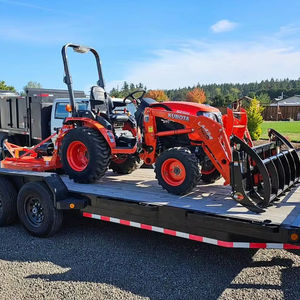Maquinaria forestal retroexcavadora Miniexcavadoras con tractor cortacésped de jardín de cubo con cargador frontal y retroexcavadora trasera. - Product Image 1