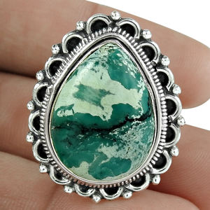 Handcrafted Green <b>Turquoise</b> Women <b>Ring</b> 925 Sterling Silver Bulk Wholesale Special Handmade Jewelry Manufacturer Exporters - Product Image 2