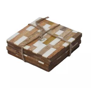 Aluminum Petten Design Orange Color Resin Coaster Sets Stylish Best Quality Trending Resin <b>Wooden</b> Coaster Bulk Quantity - Product Image 4