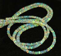 Perles rondes facettées en opale éthiopienne 4-7mm, naturelles, multicolores, 15,5 pouces/38cm, certifiées par un tiers, prix de gros, pierres précieuses