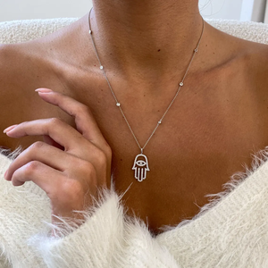 Estilo Popular IGI certificado VVS Lab Grown Diamond 14K oro sólido Hamza COLLAR COLGANTE joyería de lujo de moda fina para mujeres - Product Image 1