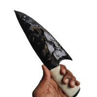 Couteau en obsidienne noire lame de poignard arme en cristal fabriquée à la main, outil de protection spirituelle, décor métaphysique, cadeau symbolique