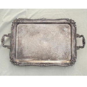 Plateau de service en métal argenté vintage de qualité supérieure parfait pour la décoration intérieure classique thé café et divertissement - Product Image 5