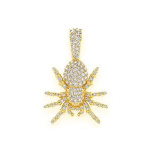 Collar de Oro Sólido de 10K con Diamantes Cultivados en Laboratorio, Estilo Minimalista, Colgante de Araña Tarántula, Regalos de Hip Hop - Product Image 1