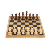Échiquier classique en bois pliable au design écologique de luxe avec jeu de pièces d'échecs de luxe pour enfants fabriqué en Inde