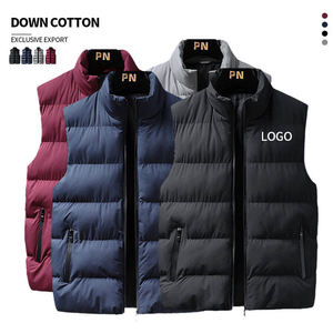 Gilet d'hiver décontracté pour homme 2026, en coton matelassé, avec fermeture éclair intégrale, capuche, sans manches, devant, nouveau design, polyester/nylon - Product Image 2