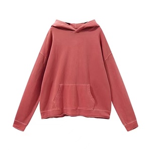 Nouveau Style poids lourd 100% coton sweats à capuche pour hommes vêtements de rue impression personnalisée brodé pierre lavé à l'acide sweats à capuche - Product Image 2