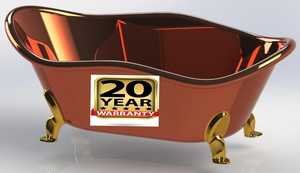 อ่างอาบน้ำอิสระทองแดง100% สไตล์โบราณทำด้วยมือในโรงแรมอินเดียตกแต่งห้องน้ำฟังก์ชั่นนวดแช่โดยตรง - Product Image 5