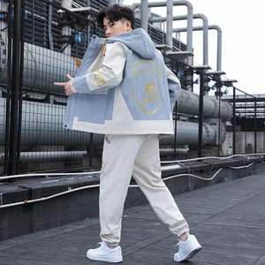 Chándal de poliéster para hombre, conjunto de dos piezas, chaquetas con capucha y pantalones Harlan de Hip-Hop, ropa deportiva - Product Image 6