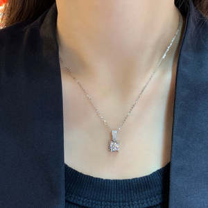 Collier pendentif rond en diamant de laboratoire 1,10 carats, couleur C, pour ensemble Cartier, couleur D-E-F, clarté VVS-VS - Product Image 4