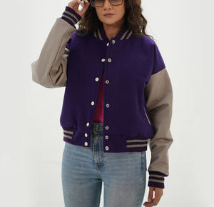 Chaqueta universitaria de lana para mujer al por mayor con diseño tejido bordado Color personalizado y manga larga transpirable de alta calidad - Product Image 6