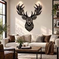 Décoration murale personnalisée en acier inoxydable, tête de cerf Art Déco à suspendre pour la maison, le garage, la cabane, la ferme, l'extérieur, OEM ODM