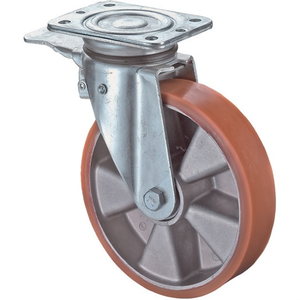 200 mm Load Capacity Swivel Caster <b>with</b> Total <b>Lock</b> <b>Wheel</b> 600 kg BS Casters Ball Bearing Polyurethane Tire for Furniture - Product Image 3