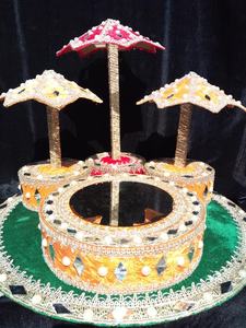 Thali décoratif fait à la main 2025 avec bols Thali Punjabi mariage Style Mehndi panier/assiettes OEM entretenu Mehndi Thaal - Product Image 4