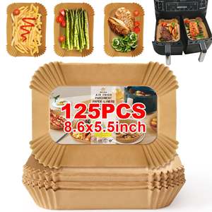 Friggitrice antiaderente in 100 pezzi antiaderente da 8 pollici con carta pergamena usa e getta per la cottura a frittura d'olio - Product Image 1