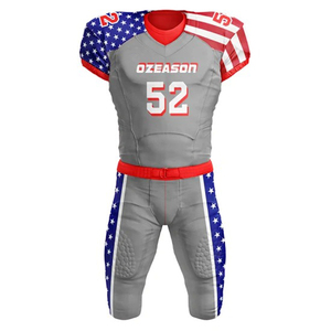 American Football Uniform <b>Heat</b>-Transfer Printed Breathable Plus Size <b>Padded</b> Pant & Shoulder Jersey Customizable Team Wear - Product Image 4
