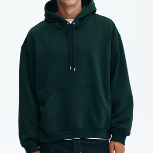 Haut Streetwear poids lourd 250 Gsm recadrée coupe régulière polaire coton à capuche hiver poche personnalisé broderie Logo grande quantité minimale de commande - Product Image 1