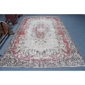 Tapis vintage de grande taille 6,5x9,9 pieds, tapis turc, tapis persan rouge - Product Image 1