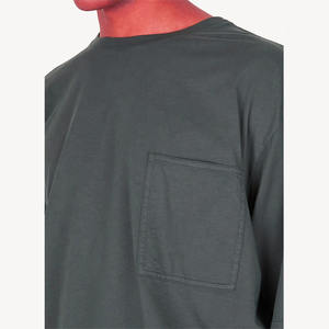 Camiseta de algodón de 300 gramos de peso pesado de alta calidad para hombres Patrón sólido Diseño popular de gran tamaño con impresión de logotipo personalizado - Product Image 5