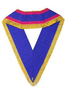 Ruban de col maçonnique vintage rectangulaire de haute qualité avec franges dorées, fabriqué à partir de ruban/tresse/bouton en laiton - Product Image 2