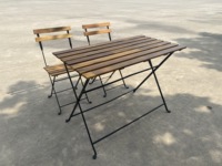 Ensemble de mobilier de bistrot d'extérieur, table et chaises, structure en acier, prix bas, balcon, facile à assembler, respectueux de l'environnement