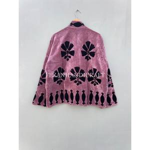 Chaqueta al por mayor Suzani chaqueta de terciopelo estilo Hippie chaqueta bordada hecha a mano interior Forro de algodón abrigo ropa de fiesta - Product Image 5