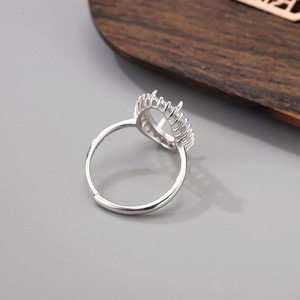 2025 delicado anillo de ajuste en blanco de circón de Plata de Ley 925 DIY mujeres incrustaciones Base bisel bandeja mujeres anillo ovalado accesorios de joyería - Product Image 3
