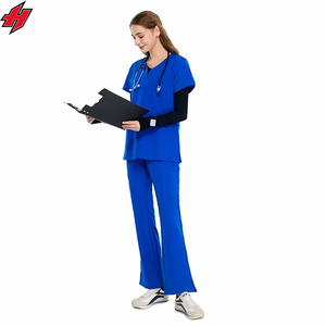 Venta al por mayor hombre mujer verano logotipo personalizado secado rápido cuello en V Jogger Scrubs Hospital trajes enfermería trabajo uniforme conjuntos - Product Image 2