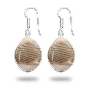 Boucles d'oreilles en pierre de silex naturelle en gros, plaquées argent, laiton, bijoux de luxe pour elle, boucles d'oreilles minimalistes en pierres précieuses - Product Image 3