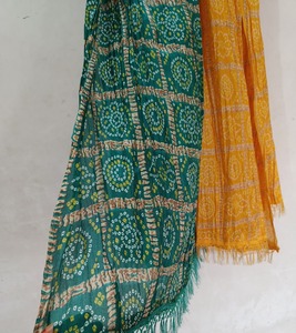 Bufanda colorida romántica Bandhani Dupatta con estampado Floral Unisex para fiestas de graduación de Año Nuevo chino Festival de invitados de boda - Product Image 1