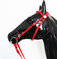 Rênes en plomb tressées collier de tête bride en nylon Hackamore corde de coton cuir cheval Tack western cheval licou bride