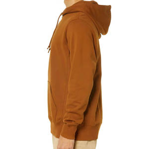 Sweat à capuche en molleton marron uni pour homme avec logo personnalisé, coton lourd de qualité supérieure, streetwear d'hiver, fabrication OEM - Product Image 3