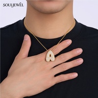 Collier pendentif lettre initiale Z en moissanite Souljewel, couleur D, VVS, argent sterling 925 plaqué rhodium, certifié GRA, alphabet