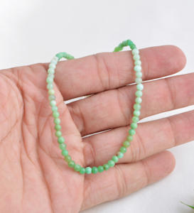 สร้อยคอพลอยโอปอลสีน้ำเงินธรรมชาติทรงกลมเรียบ, ลูกปัดโอปอลสีน้ำเงินทรงกลมเรียบสำหรับทำเครื่องประดับคุณภาพสูง - Product Image 3