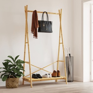 Handcrafted <b>bamboo</b> cloth rack for boutique shop retail garment racks clothing store display - Product Image 2