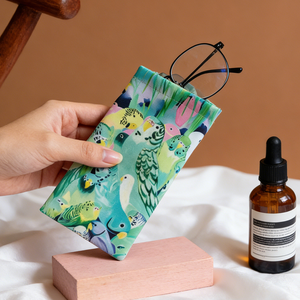 Estuche Protector para Gafas de Sol de Cuero PU Suave con Estampado de Aves Personalizado, Diseño Delgado y Portátil para Gafas de Lectura - Product Image 2
