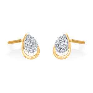 Boucles d'oreilles pendantes plaquées or pour femmes avec zircon et perle - Product Image 4