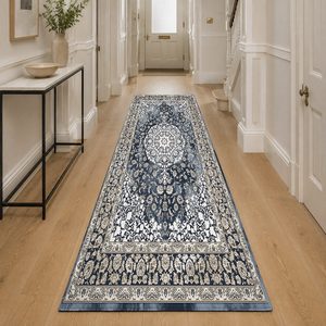 RUGS DEPOT LXDP-0494 Wholesale Charcoal Grey Vintage Patchwork Digital Printed Machine Washable Chenille Area Rug Non <b>Slip</b> - Product Image 5